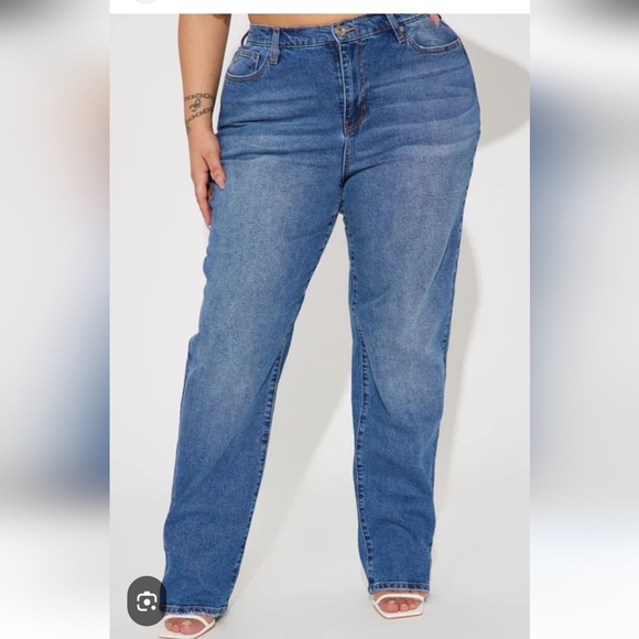 Fashion Nova Blue Straight Leg Jeans - Picture 13 of 13